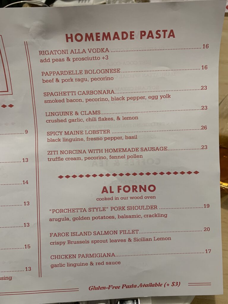 Pasta Shop - Menu 2 of 2