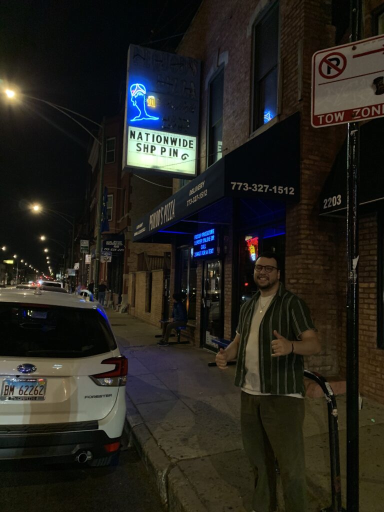 Pequod's Pizza - Storefront with Danilo 2