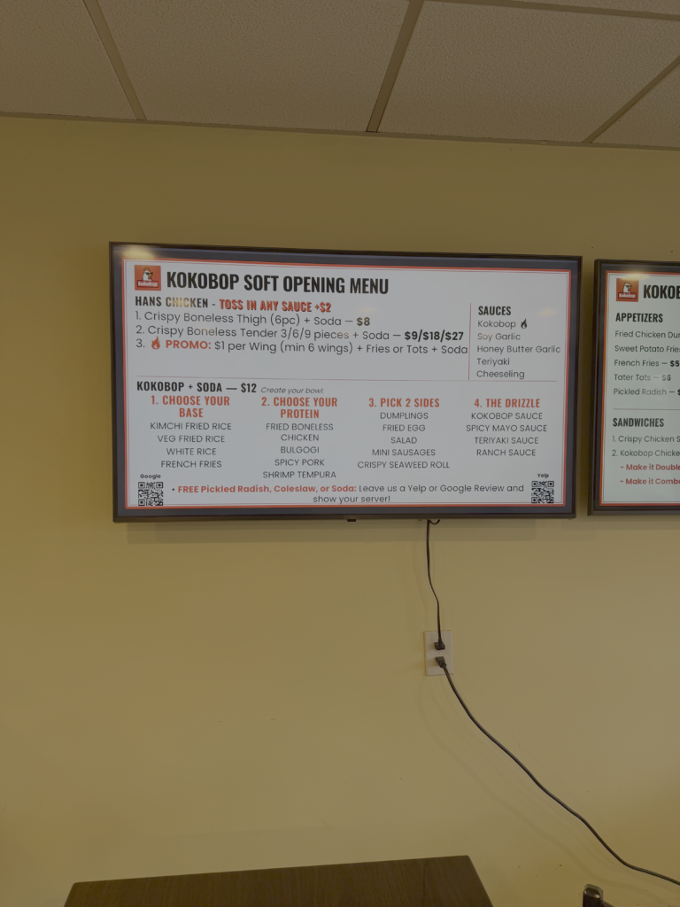 Hans Chicken x kokobop - Wing and Bowl Menu