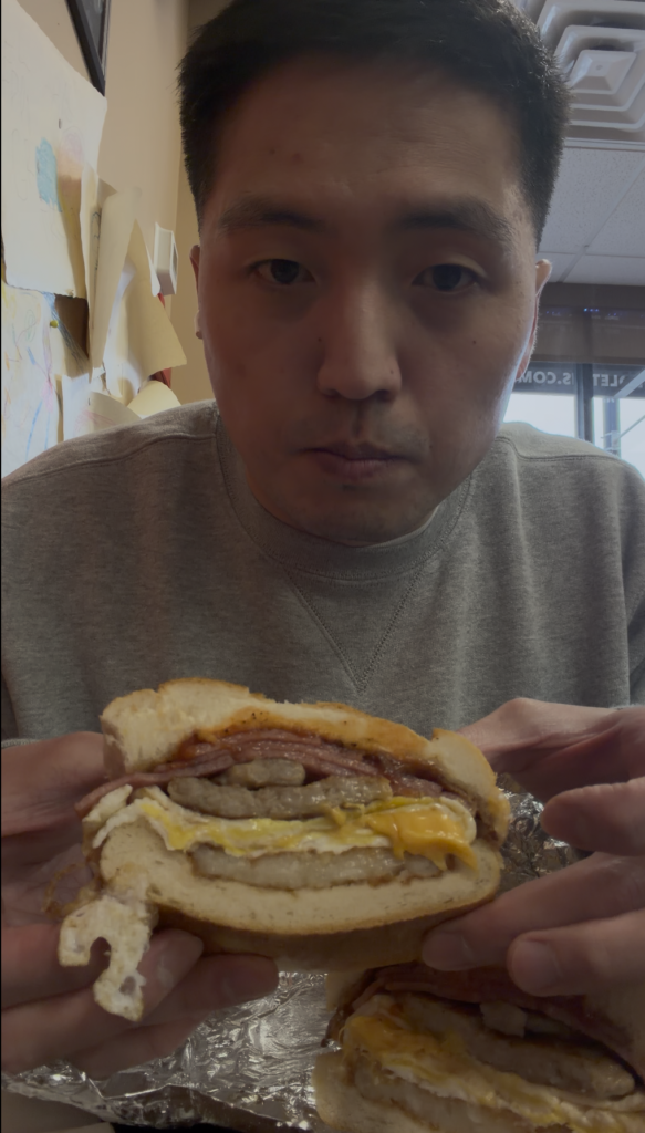 Griddle This - David with Sandwich