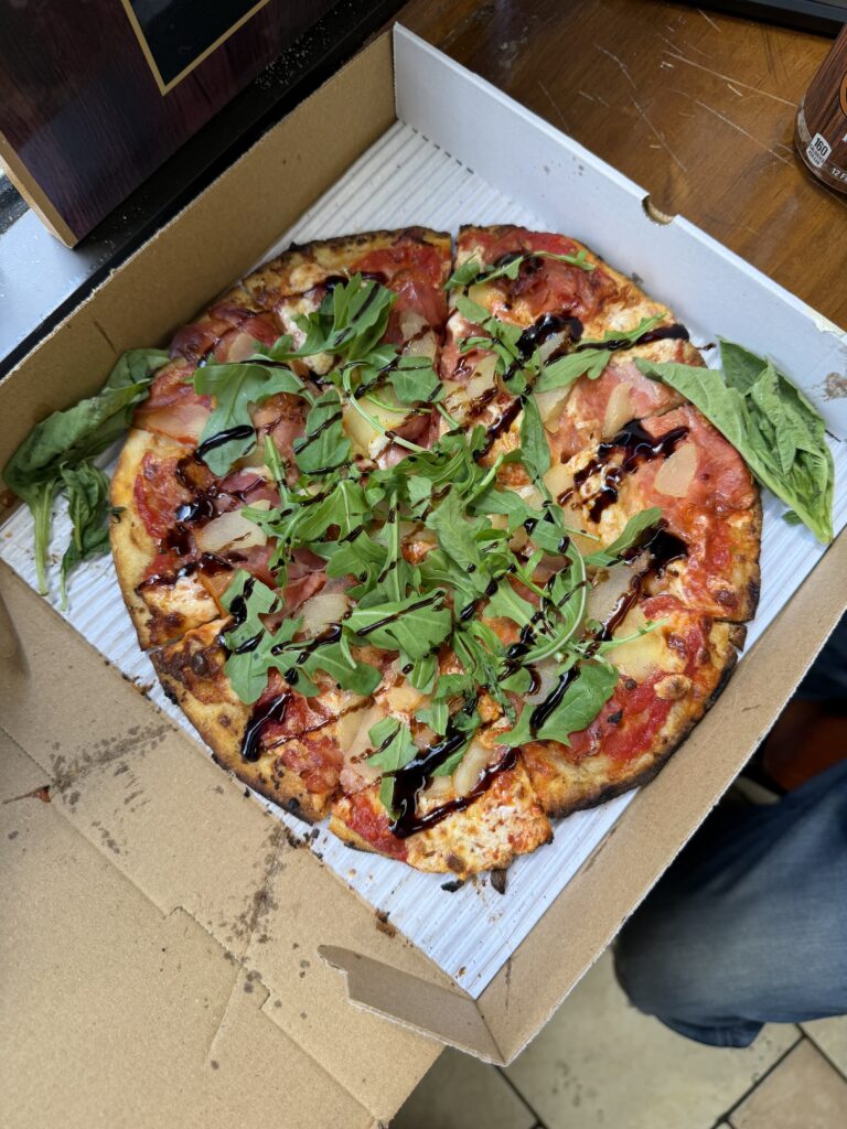 Grumpy’s Sourdough Pizza Co. - Prosciutto & Pear Pizza