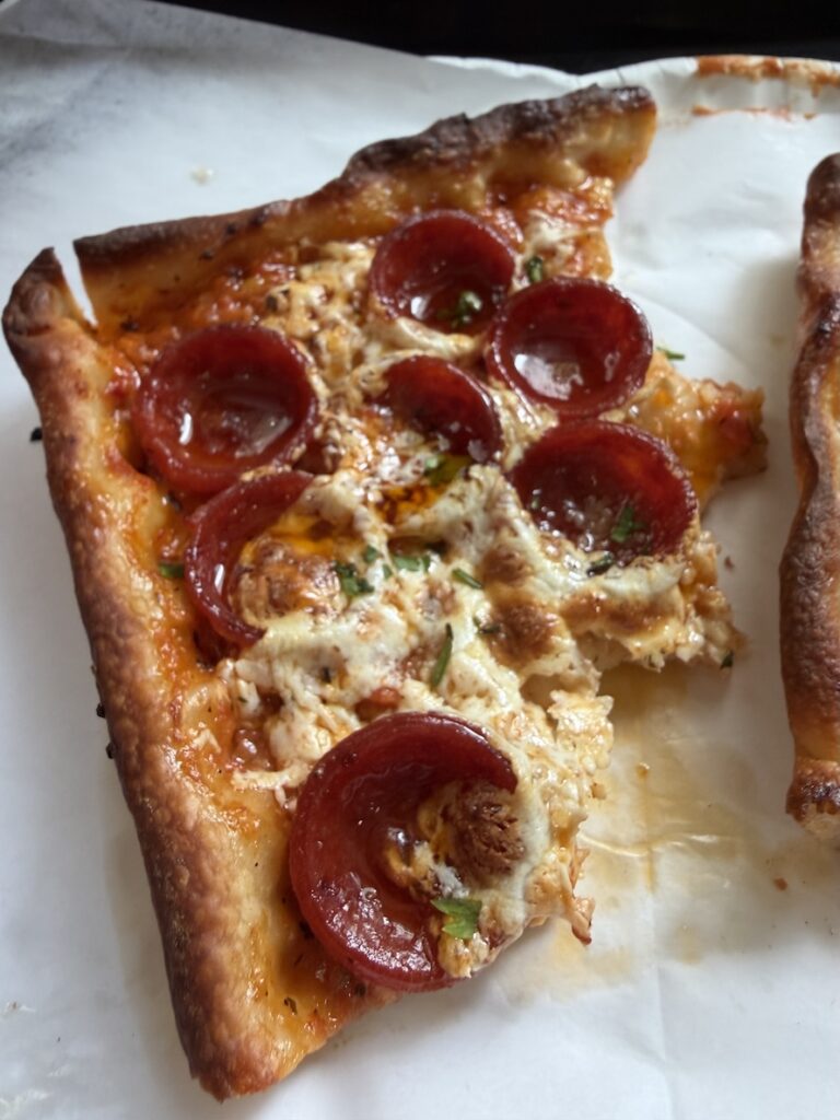 Grandma’s One Pizza - Close up of hot honey pepperoni grandma