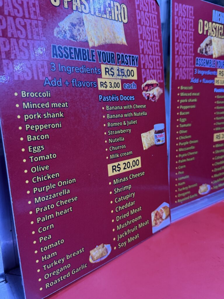O Pasteleiro - Menu