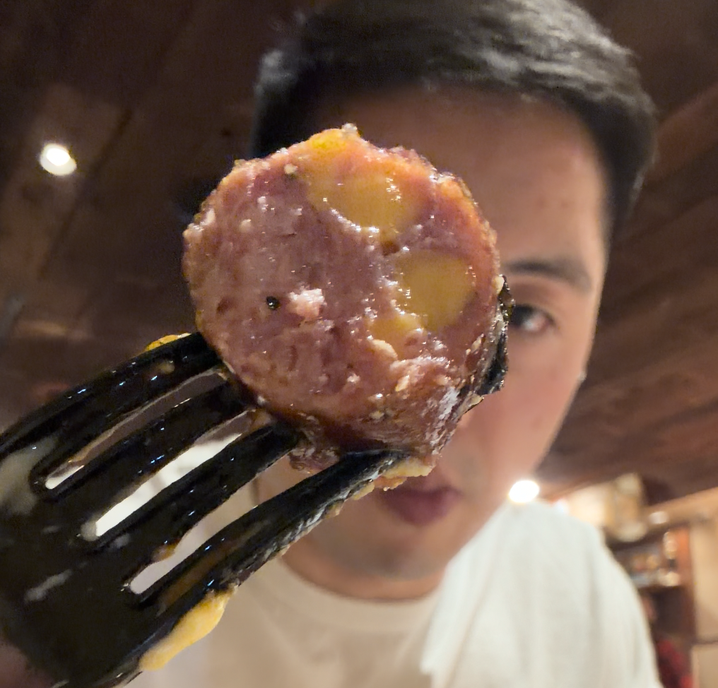 Pinkerton's Barbecue - Inside Smoked sausage cedar