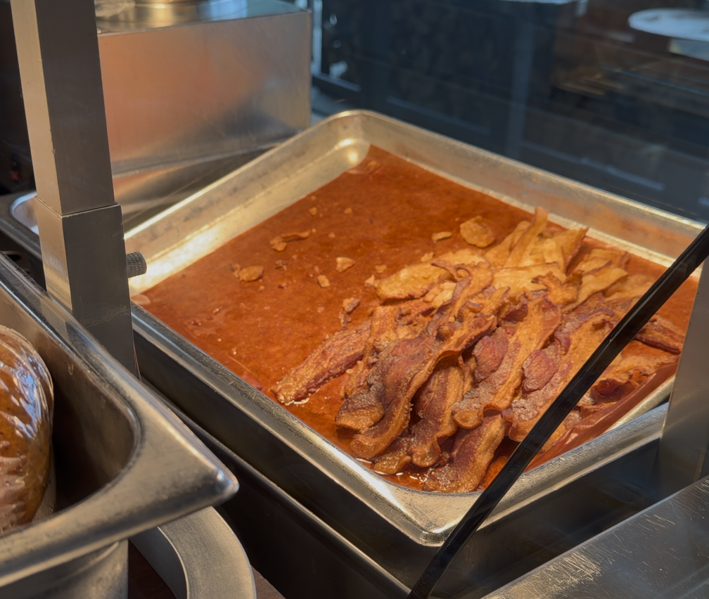 The Pit Room - Bacon being heated