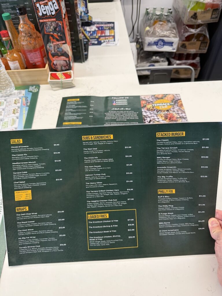 Terrace Ave Deli - Menu