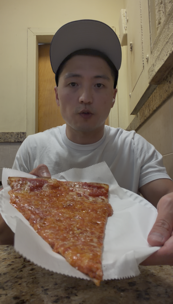 Amore Pizza - Selfie with slice