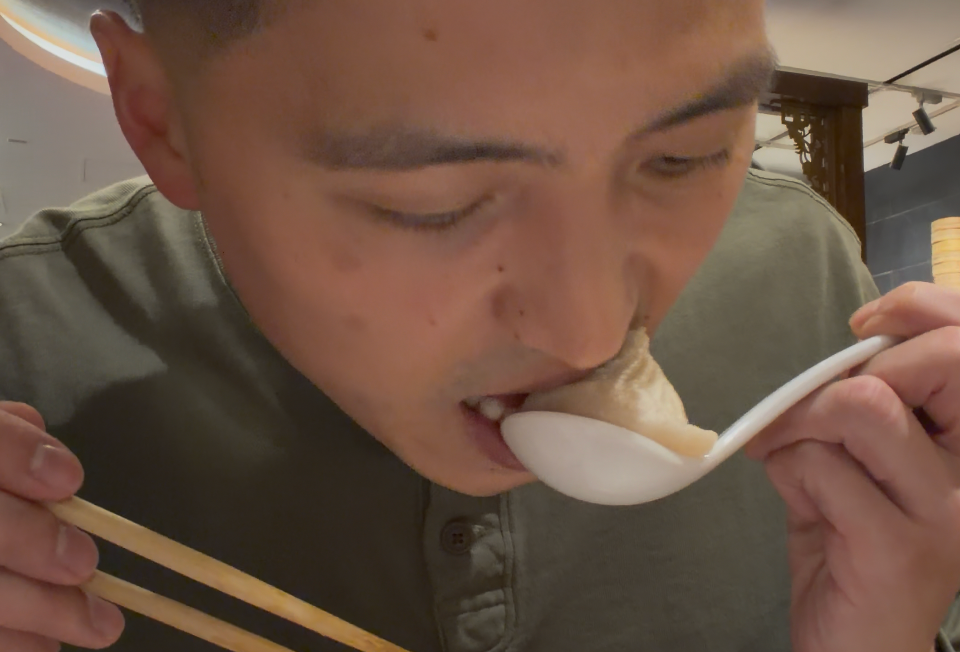 Nan Xiang Soup Dumplings - Dumpling bite